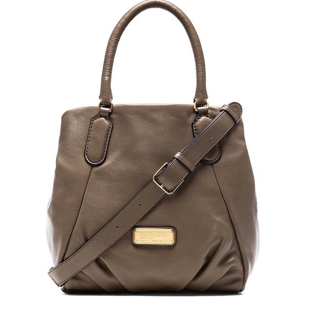 NWT MARC by MARC JACOBS New Q Fran Leather Hobo with Strap PUMA TAUPE AUTHENTIC